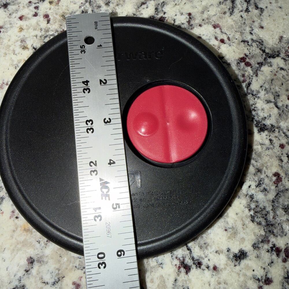 Tupperware Microwave Crystal Wave Seal Lid Only Black And Red Small 6 Inch